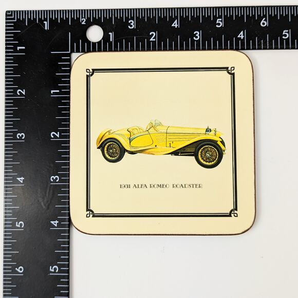 Pimpernel Vintage Drink Coasters Acrylic Classic Cars Made in England Six Cork - Picture 7 of 14